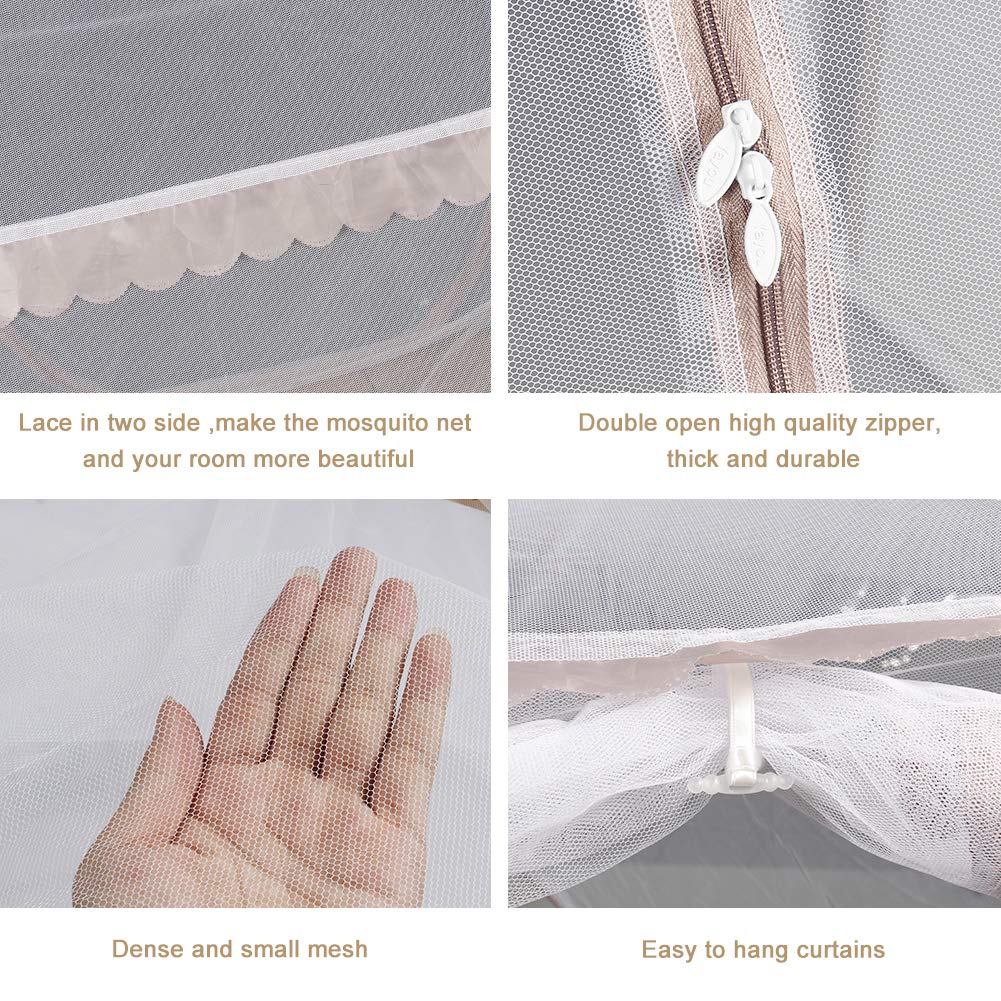 Tent de Mosquitero Portátil Marrón Pop-Up para Cama, L79 x - Imagen 6