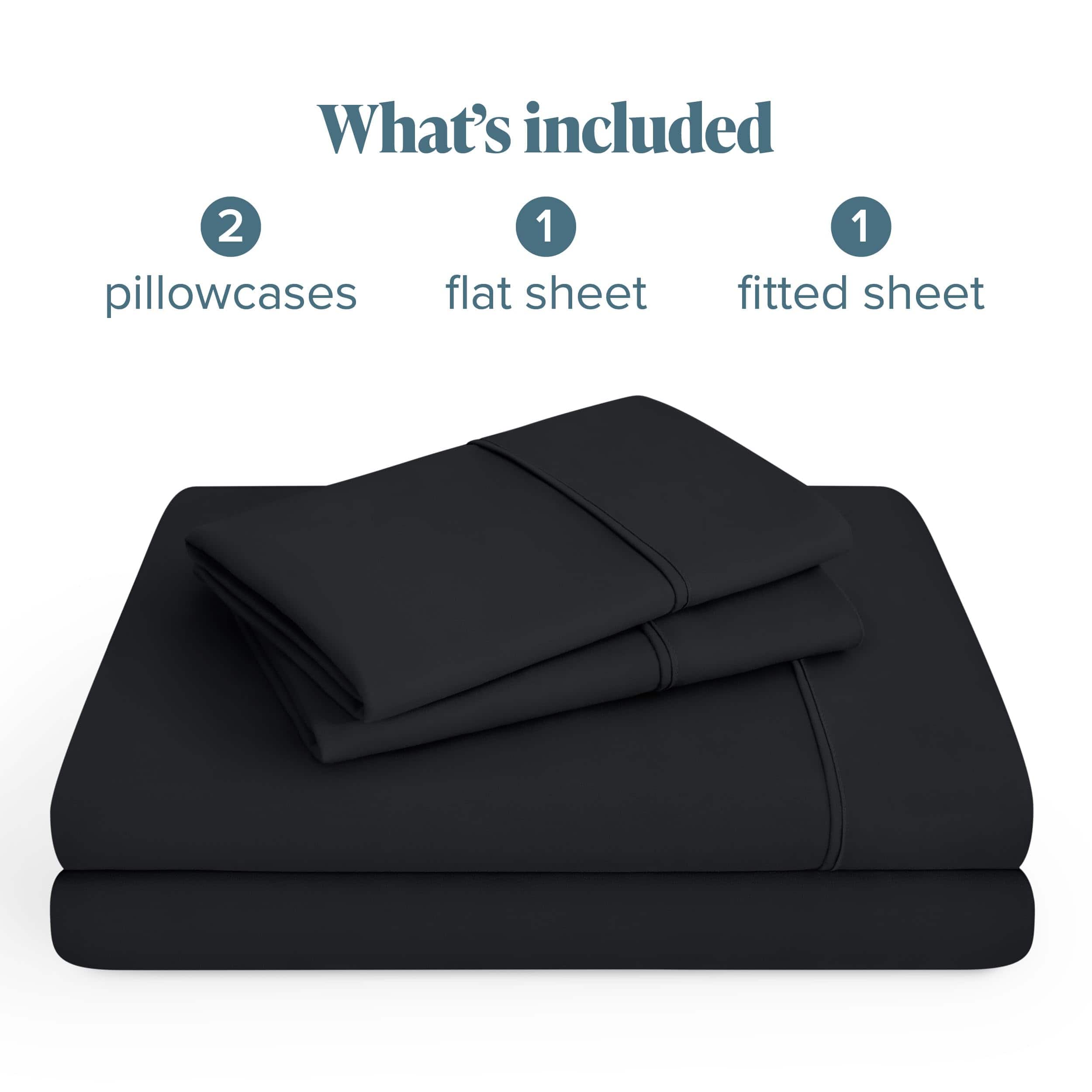 Juego de sábanas Bare Home Twin - Sábanas de -Negro - Imagen 8