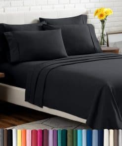 Juego de Sábanas Twin XL Bare Home - -Negro