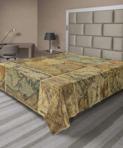 Sábana Plana Lunarable World Map, Colage de Antiguos Mapas