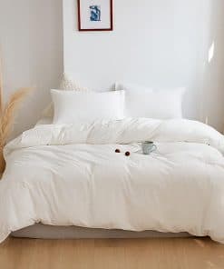 Juego de edredón blanco Cottonight Queen Size 100% algodón