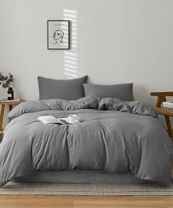 Juego de edredón gris Cottonight para cama tamaño King