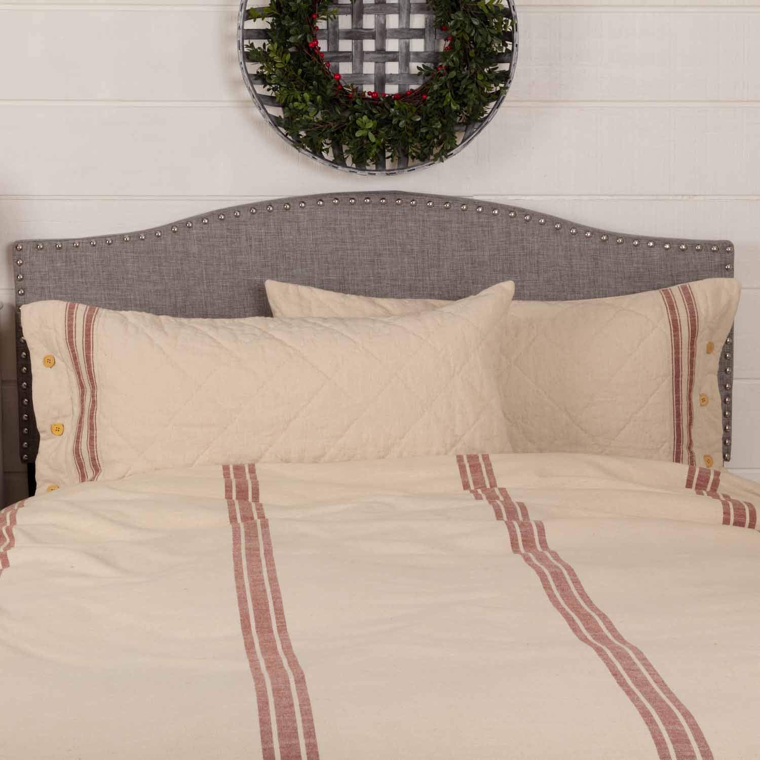 Funda de Almohada Roja King Piper Classics Market Place, - Imagen 6