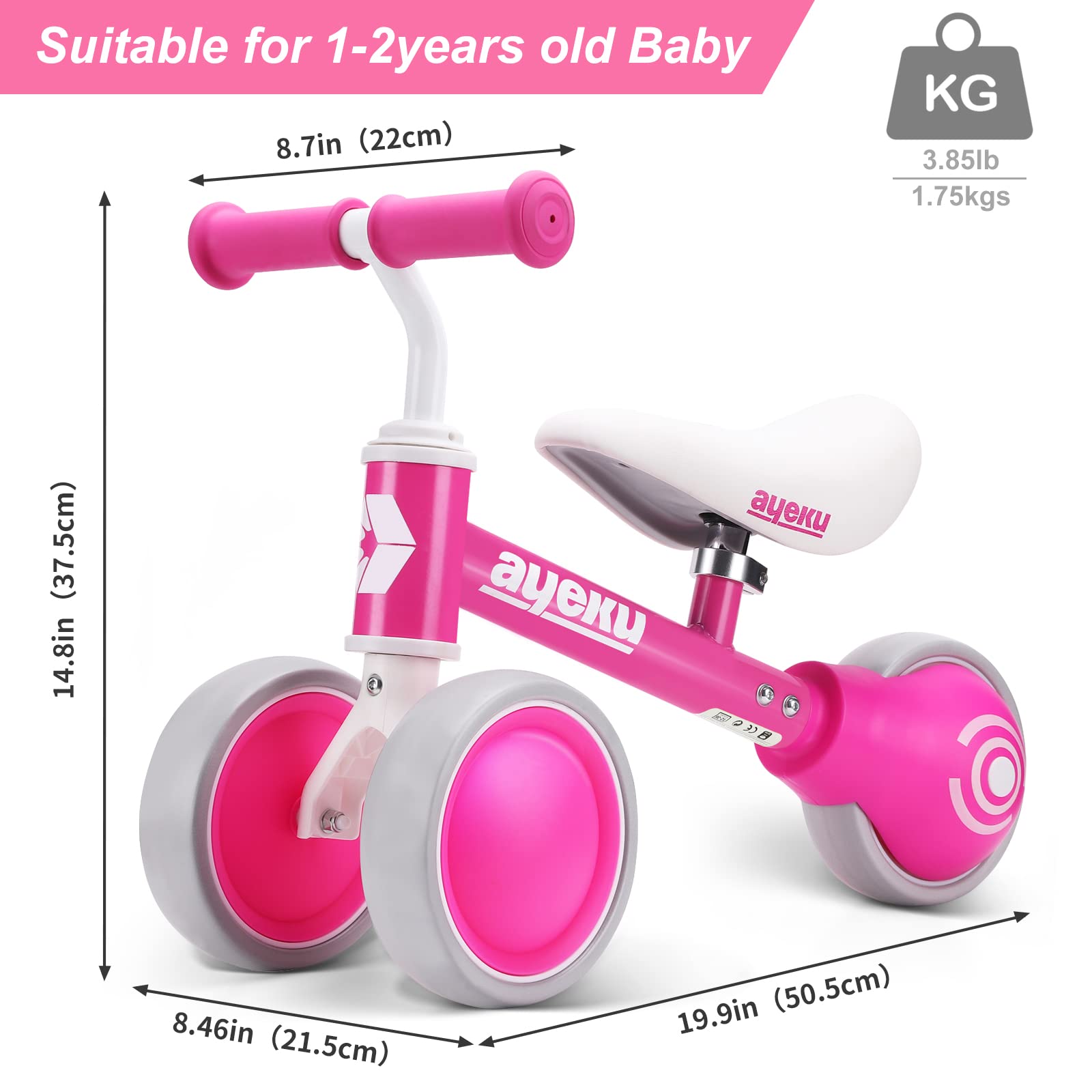 AyeKu Bicicleta de Equilibrio para Bebés Juguetes para - Imagen 4