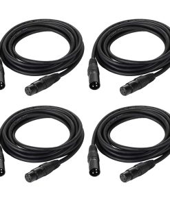 Paquete de 4 Cables DMX de 10 pies / 3.04m, 3 Pines, Cables