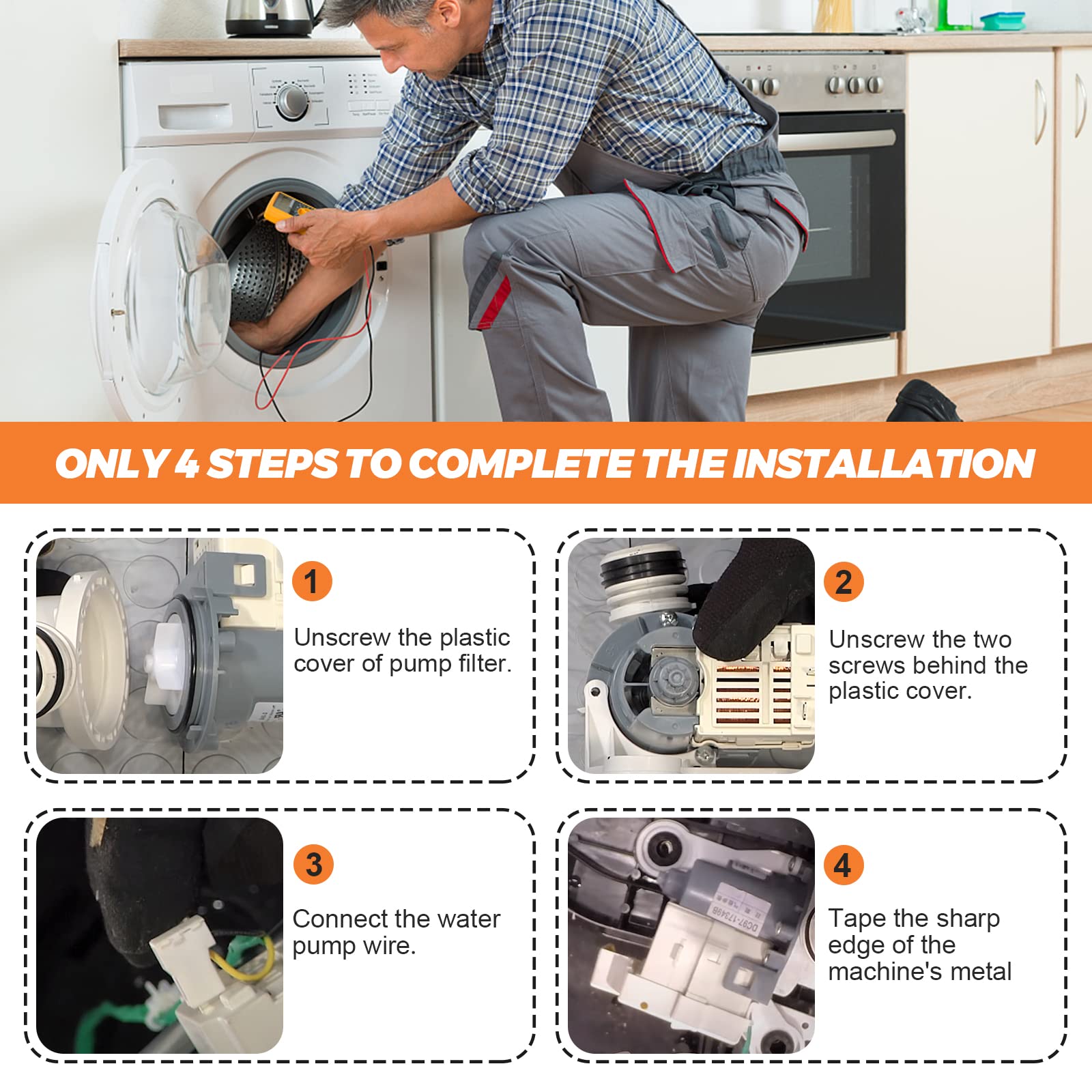 Bomba de desagüe DC31-00054D PX3516-01 DC31-00187a por - Imagen 7
