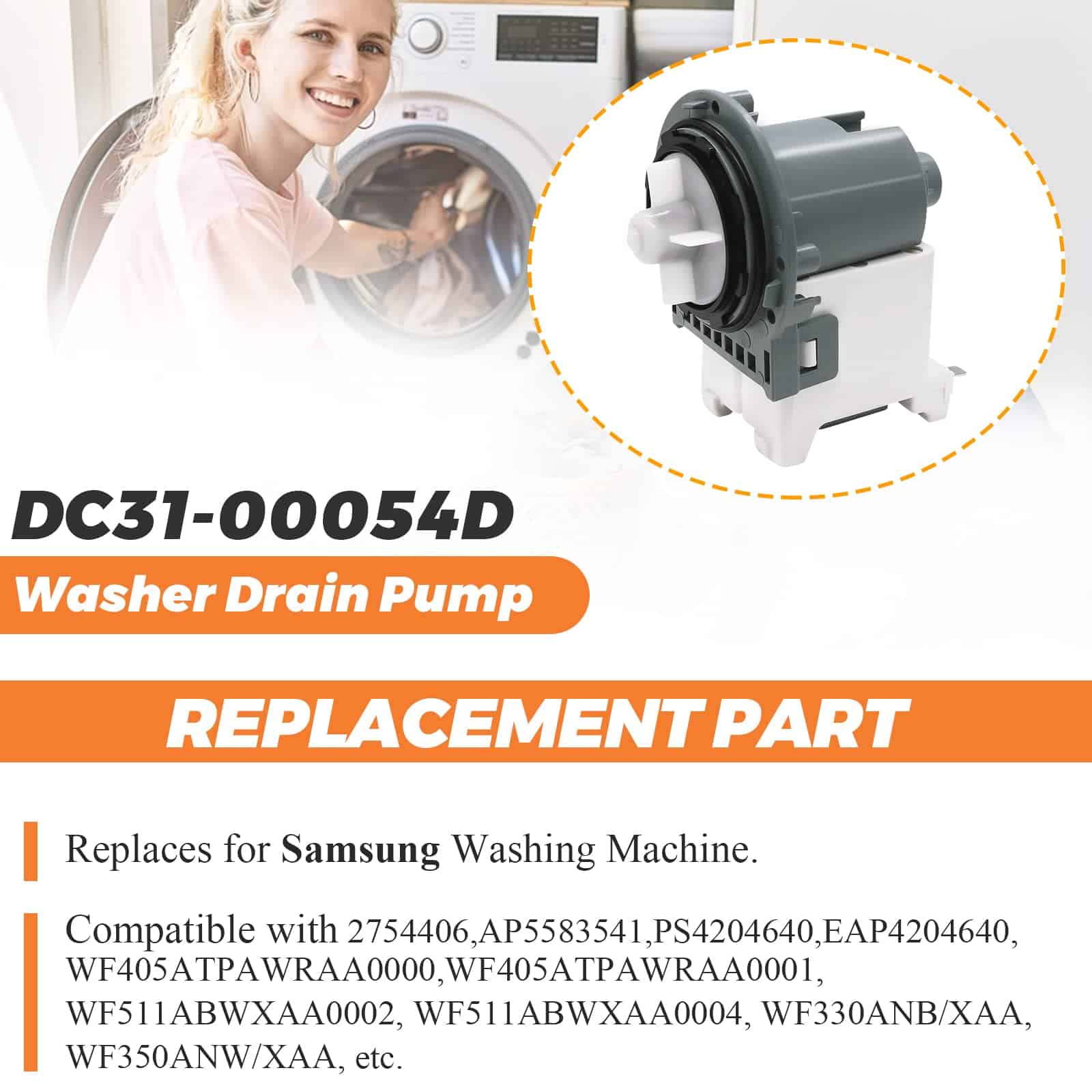 Bomba de desagüe DC31-00054D PX3516-01 DC31-00187a por - Imagen 5