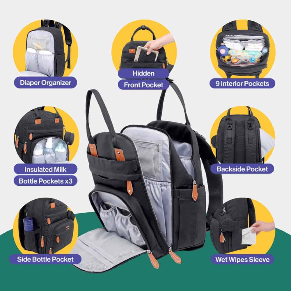 Mochila para pañales BabbleRoo - Tote - Bolso de pañales - Imagen 3