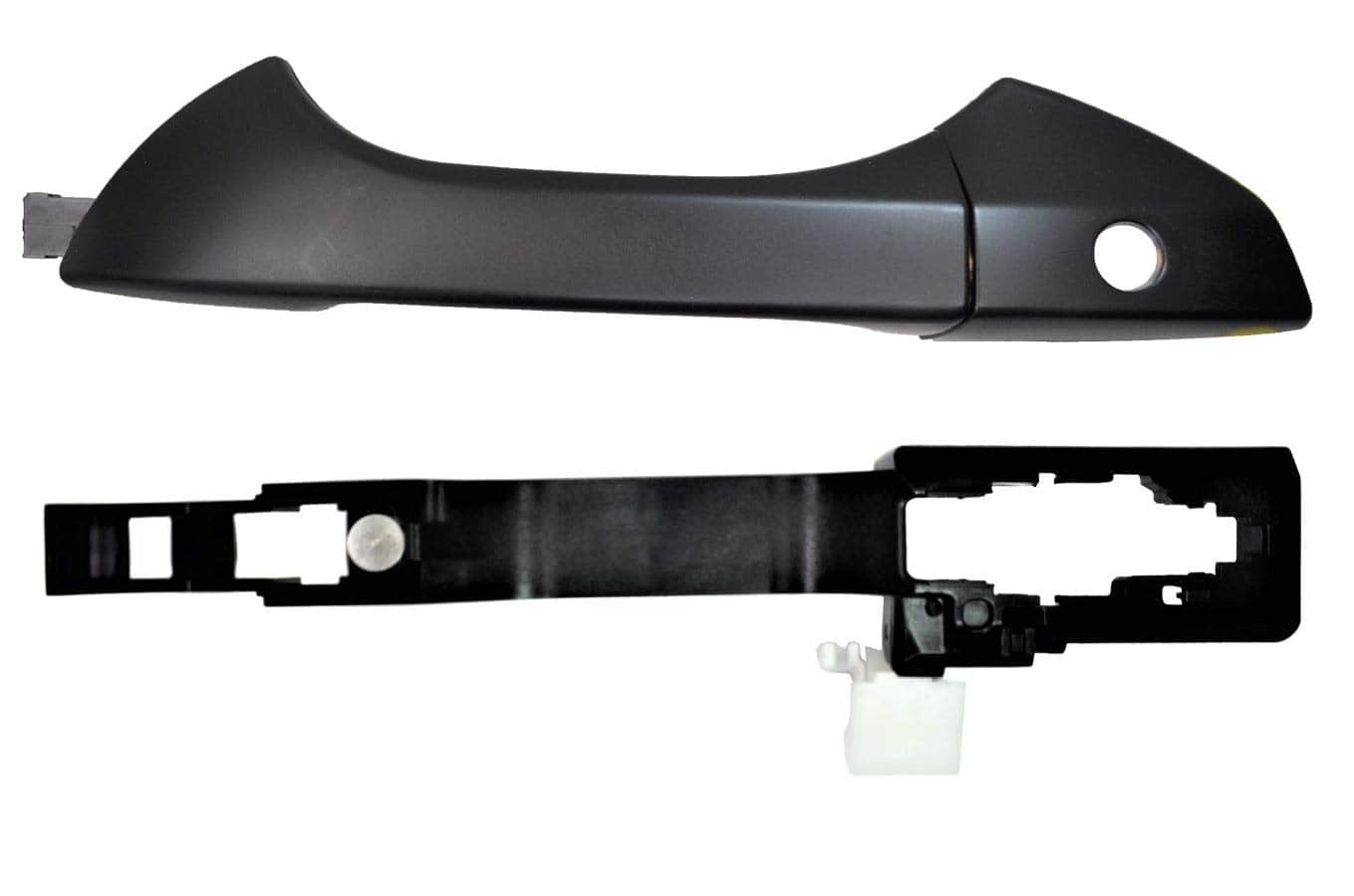 Manija de puerta exterior exterior con soporte, negro