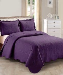 Juego de Colcha Home Collection, Tamaño -Morado Oscuro