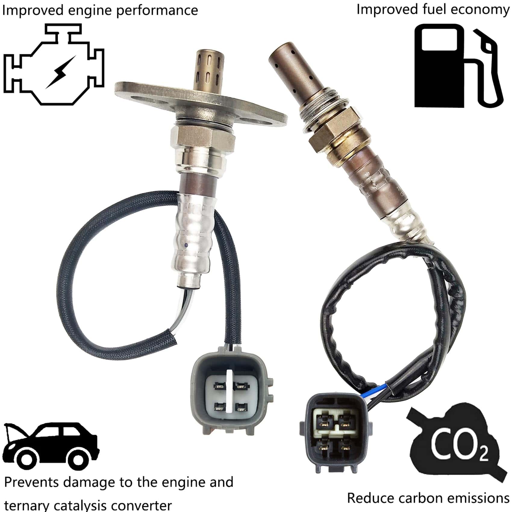 1 Par de Sensores de Oxígeno delanteros y traseros de - Imagen 5