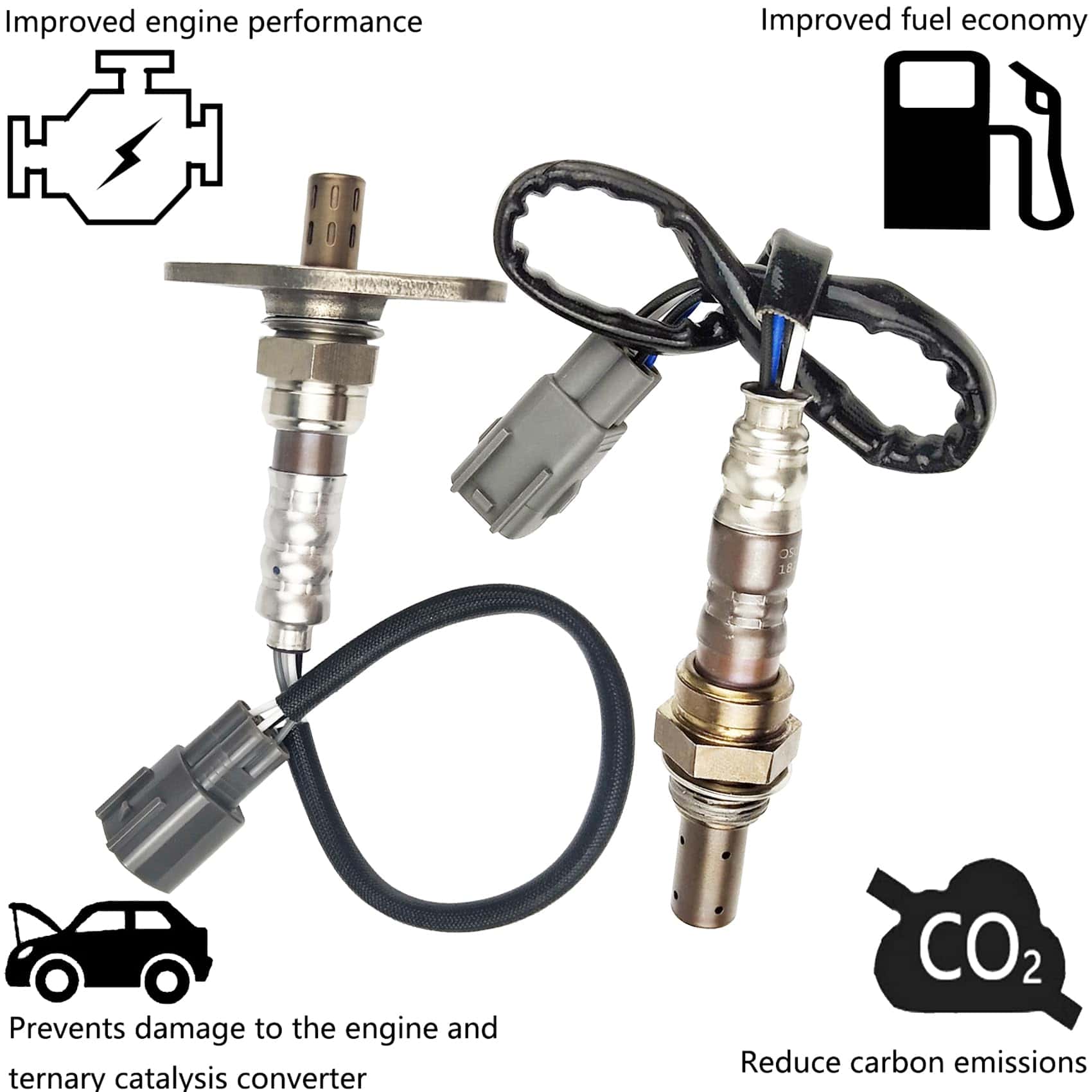 1 Par de Sensores de Oxígeno delanteros y traseros de - Imagen 4