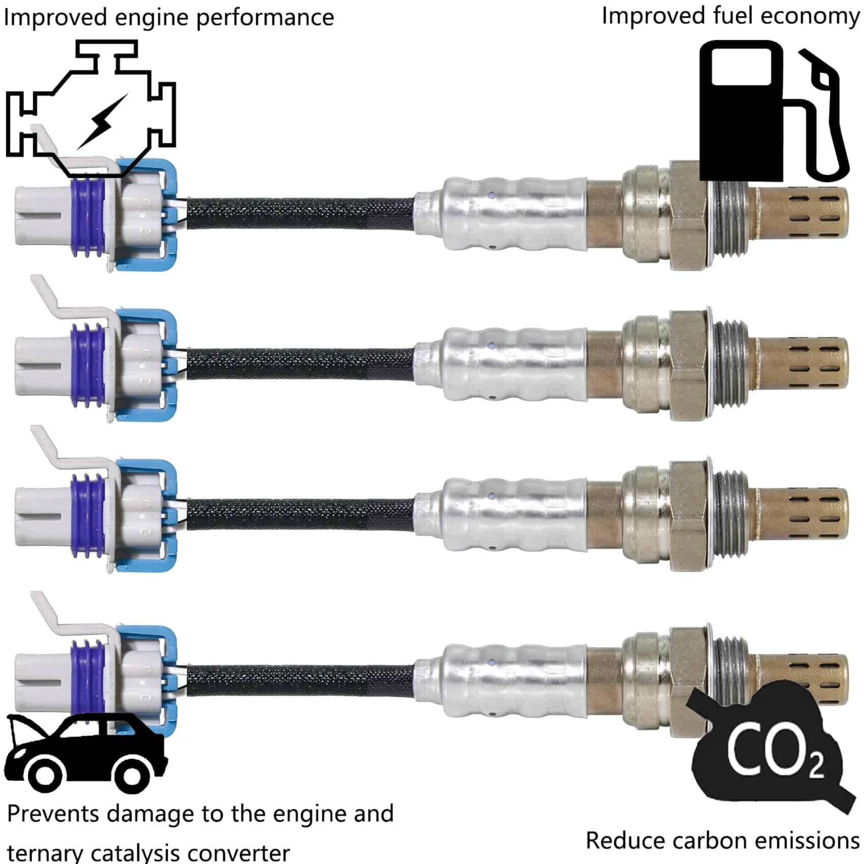 Ywim 2 Pares de Sensores de Oxígeno de Arriba y Abajo - Imagen 5