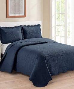 Set de Colcha de 3 Piezas King/Cal King de Lujo con Relieve