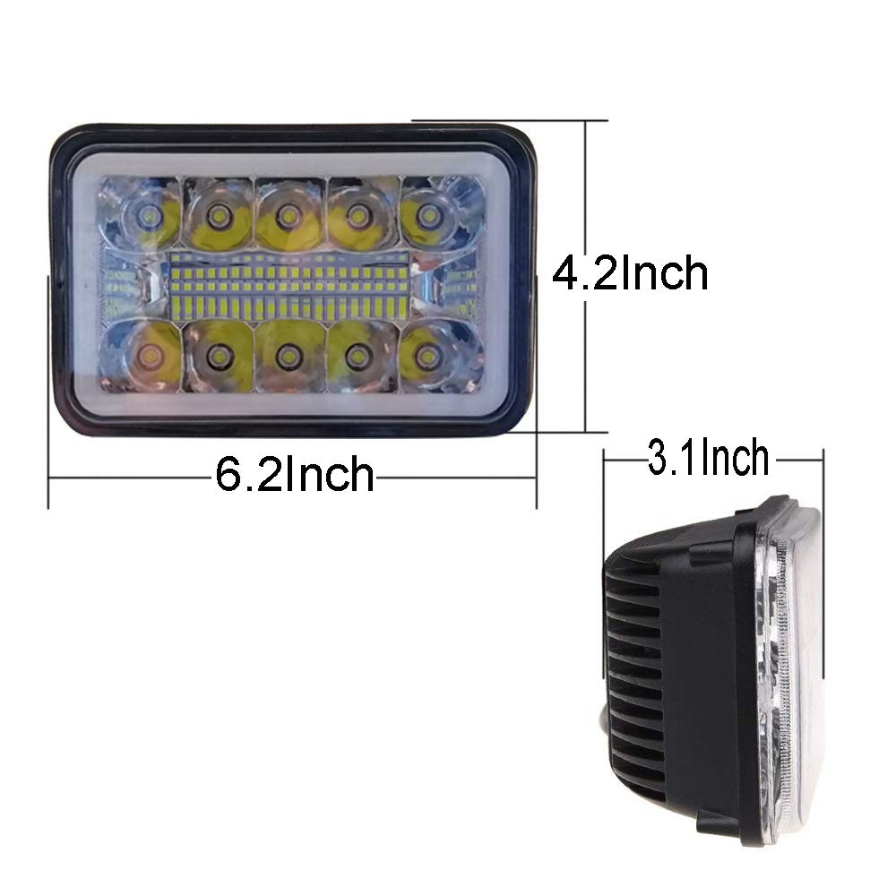 AMUNIESUN 4 PCS Faros de Halo Aprobados por Punto 4x6 - Imagen 4