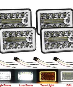 AMUNIESUN 4 PCS Faros de Halo Aprobados por Punto 4x6