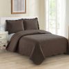 Juego de Colcha 3 piezas King/Cal King de Lujo -Café Oscuro