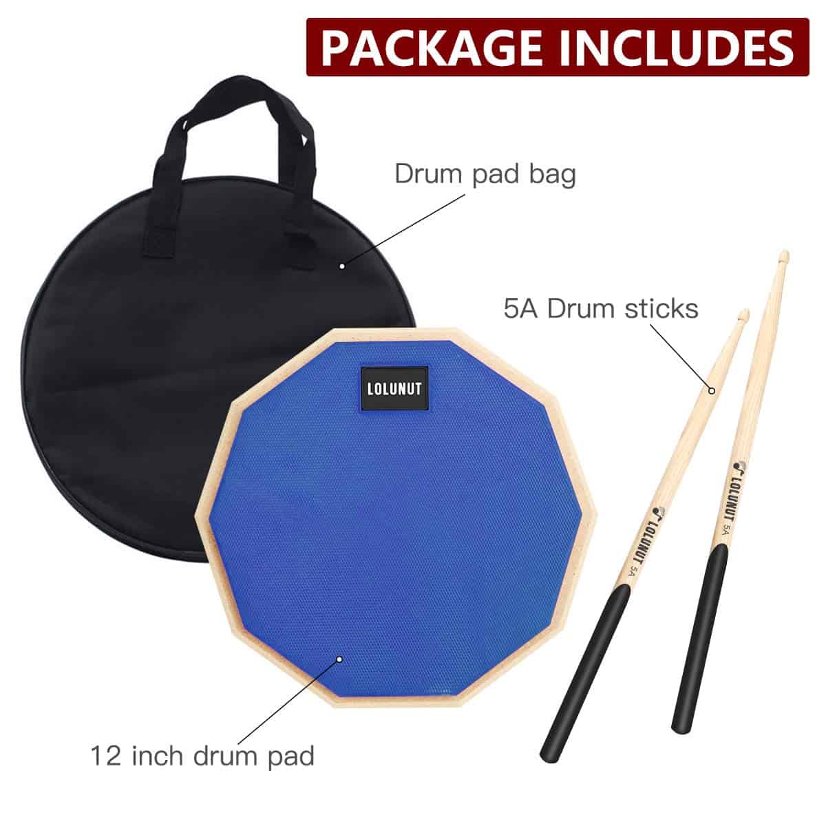 LOLUNUT 12 Pulgadas Silent Drum Pad, Parche de Práctica de - Imagen 4
