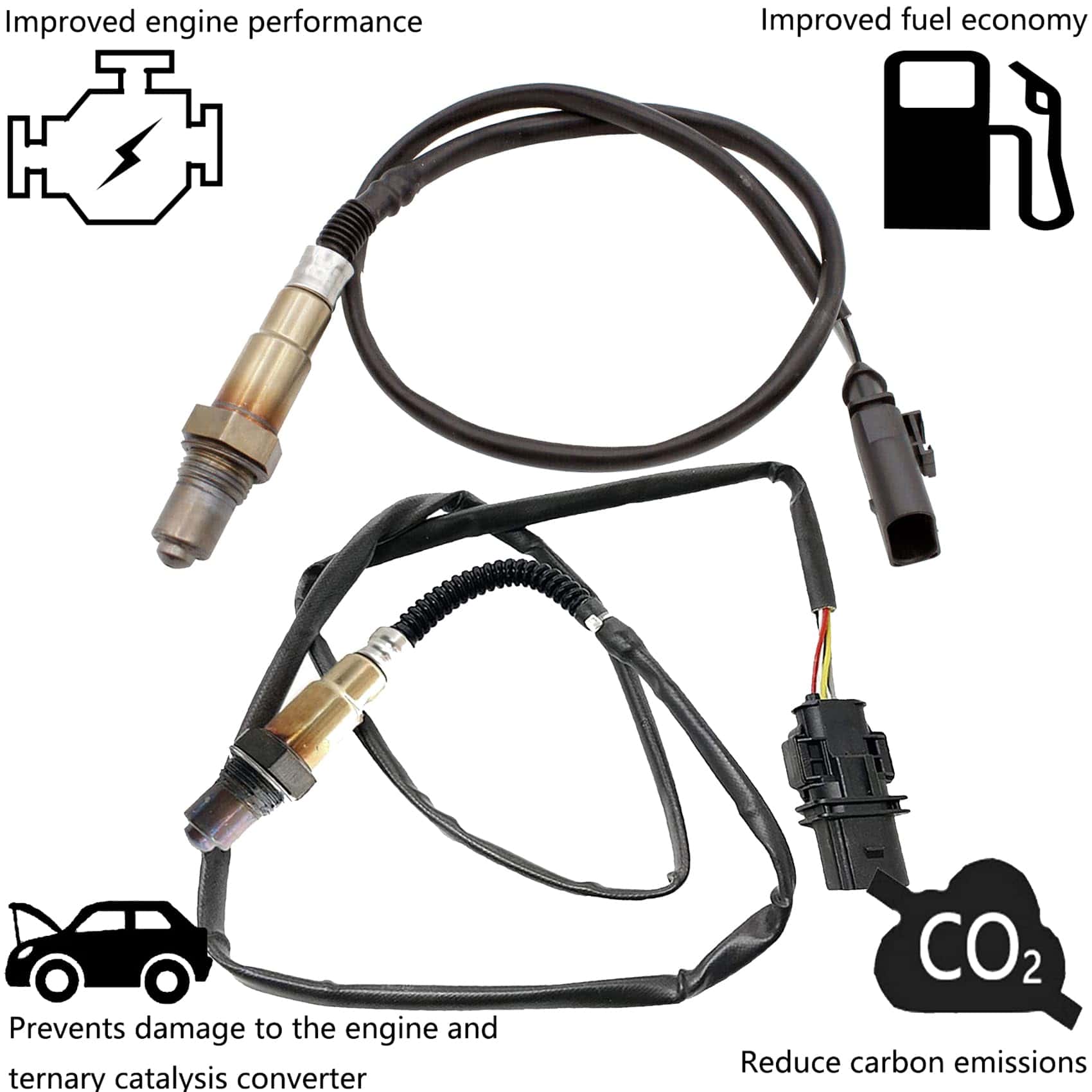 Set de 2 sensores de oxígeno 1 par delantero y trasero de - Imagen 5