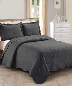 Set de Cubrecama de Lujo Floral de 3 Piezas con Relieve