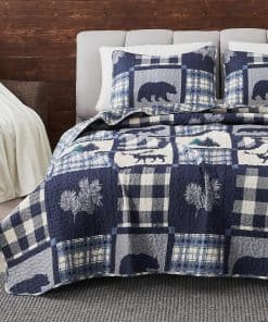 Colcha Lodge King Size con 2 Fundas. Juego de Colcha