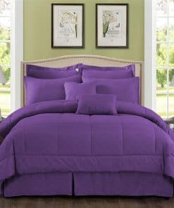 Set de Edredón MERRY HOME Queen, 10 Piezas -Morado