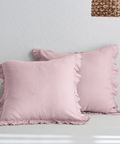 King Linens Fundas de Almohada Euro de Lino Francés 100%