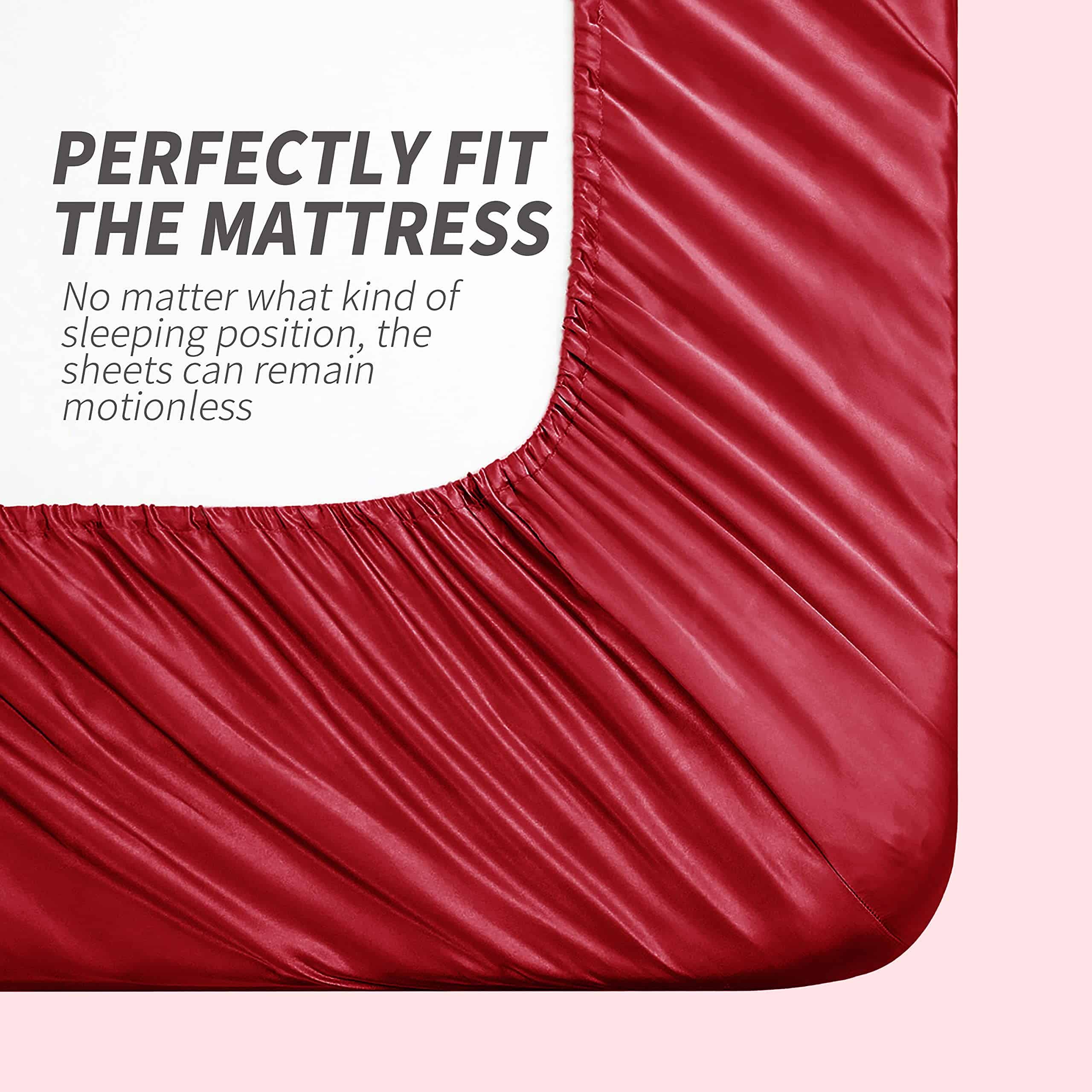 Juego de Sábanas de Satén Rojo Full Size Cobedzy, Juego de - Imagen 6