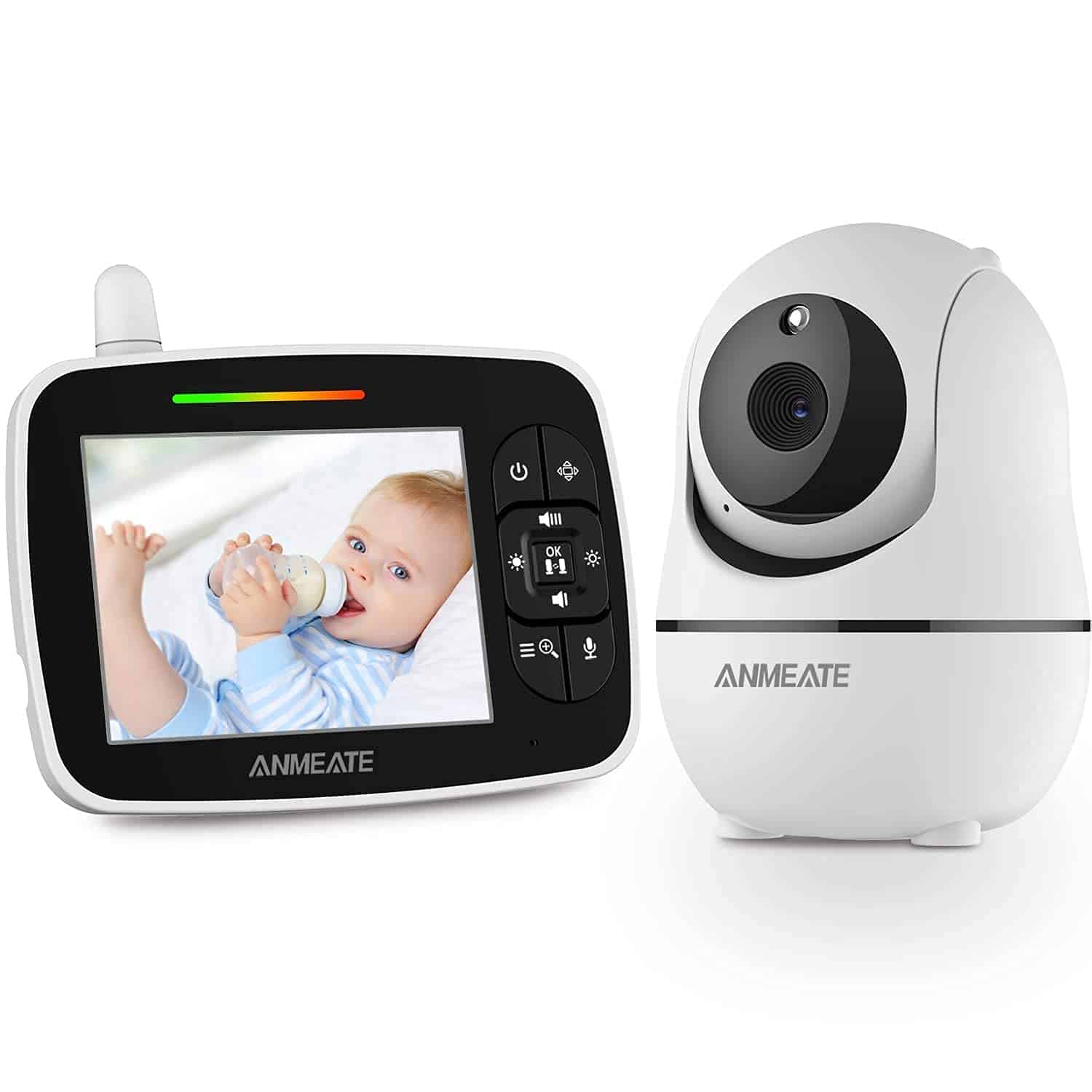 Monitor de Bebé ANMEATE con Cámara Pan-Tilt-Zoom Remota,