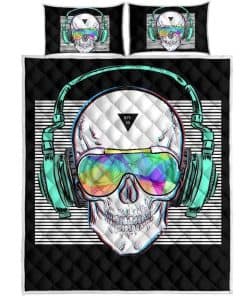 Juego de Colcha Acolchada Music Skull SHOMPE para Cama