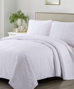 Conjunto de Colcha NALUKA Blanco 3 Piezas Ligero Cubrecama