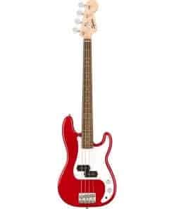 Bajo Squier Mini Precision, Dakota Red, Diapasón de Laurel