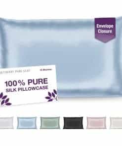 Funda de Almohada de Seda 100% Mulberry Park -Azul