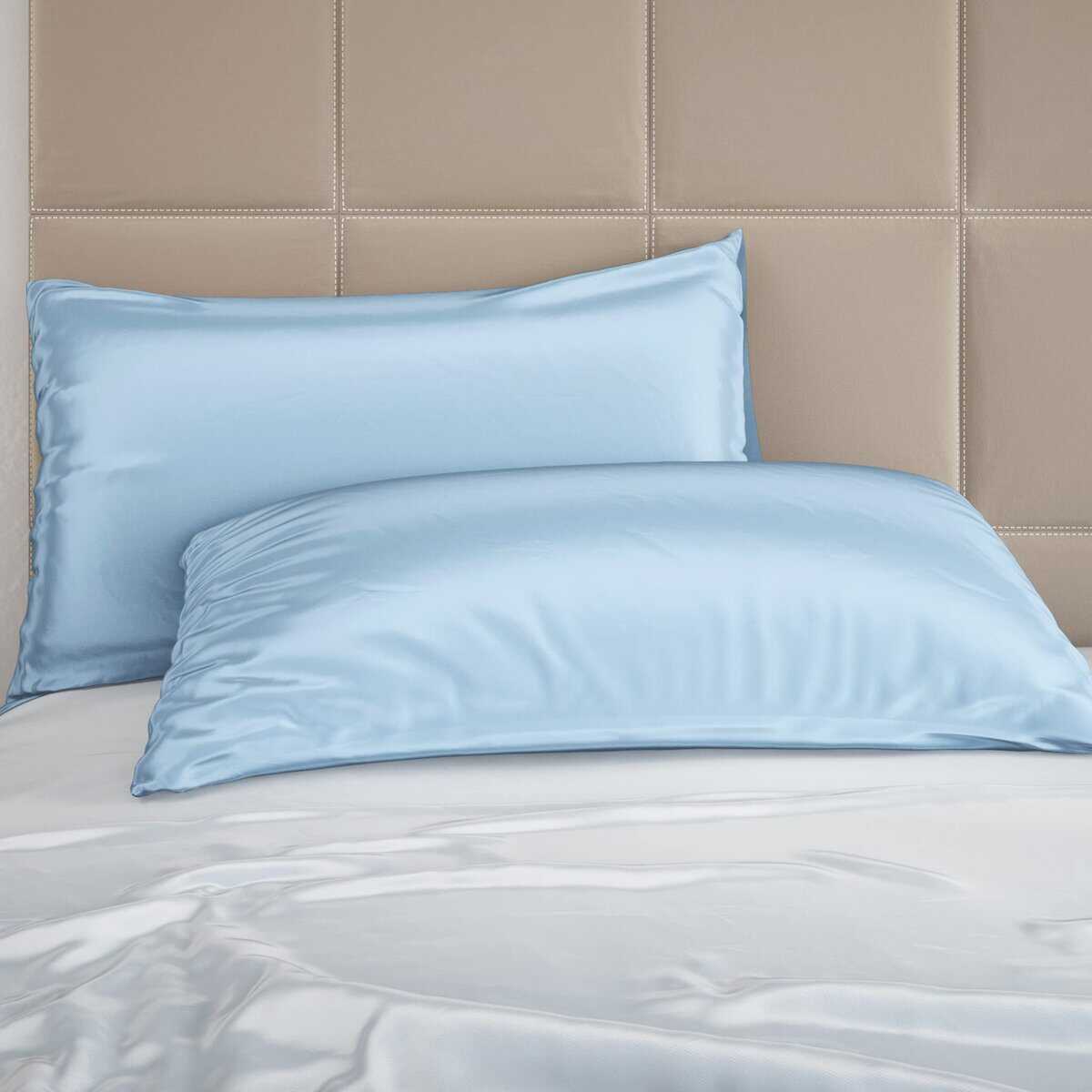 Funda de Almohada de Seda 100% Mulberry Park -Azul - Imagen 6