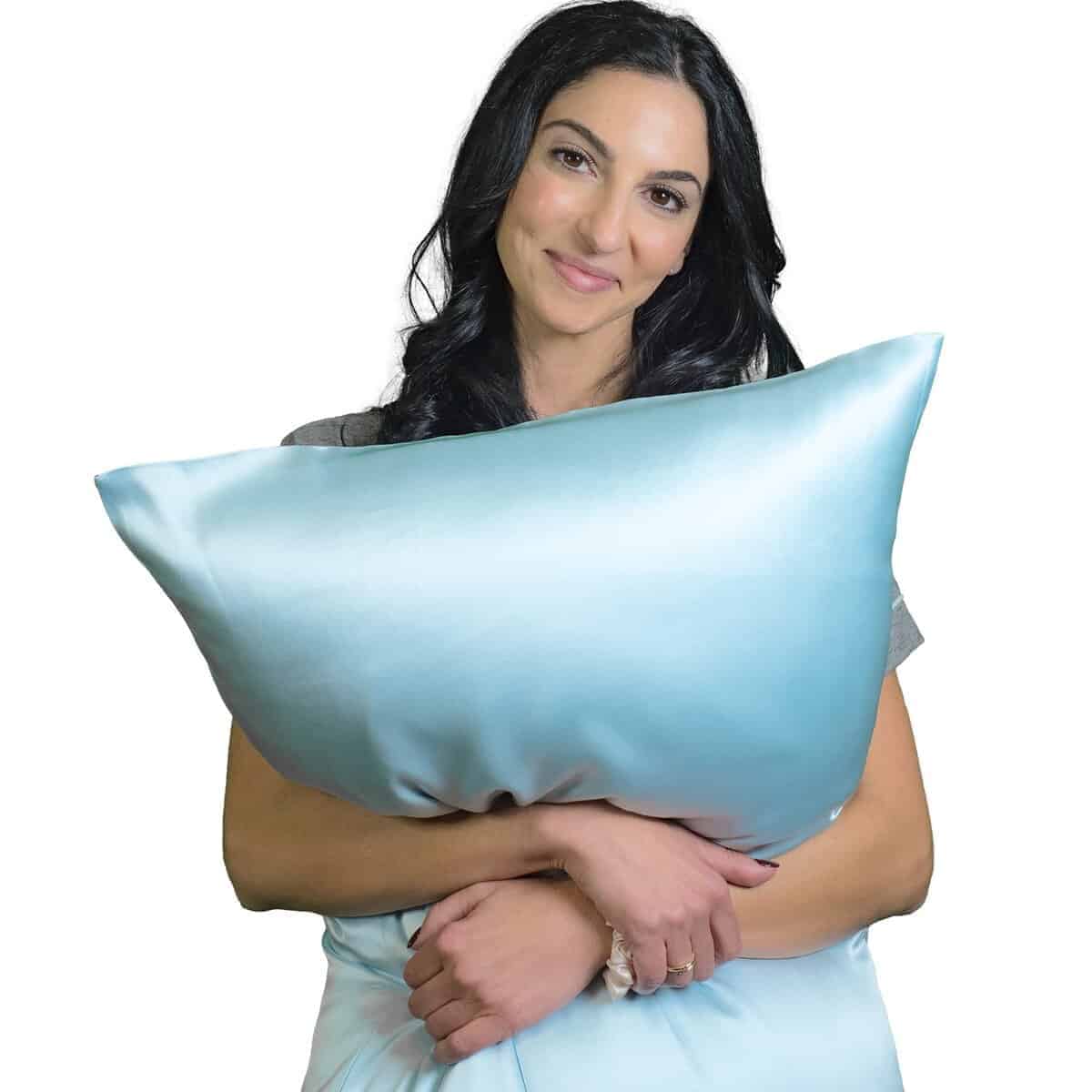 Funda de Almohada de Seda 100% Mulberry Park -Azul - Imagen 4