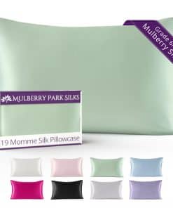 Funda de almohada de seda 100% Mulberry Park -Verde