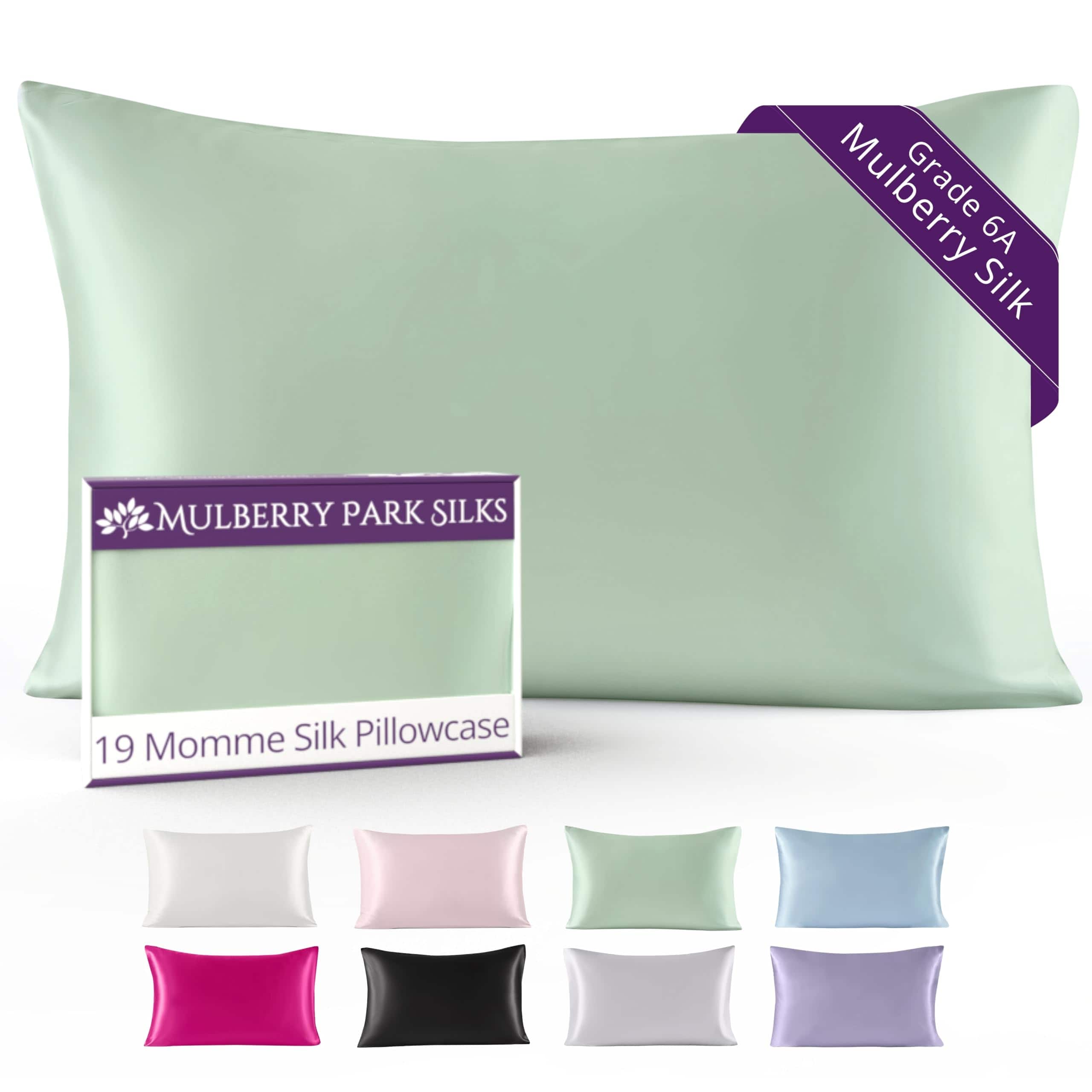 Funda de Almohada de Seda 100% Mulberry Park -Verde
