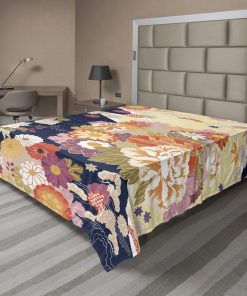 Sábana Plana Lunarable Oriental, Motivo Kimono Japonés,