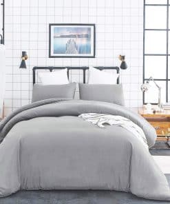 Edredón de tamaño queen gris claro Houseri Juego de ropa de