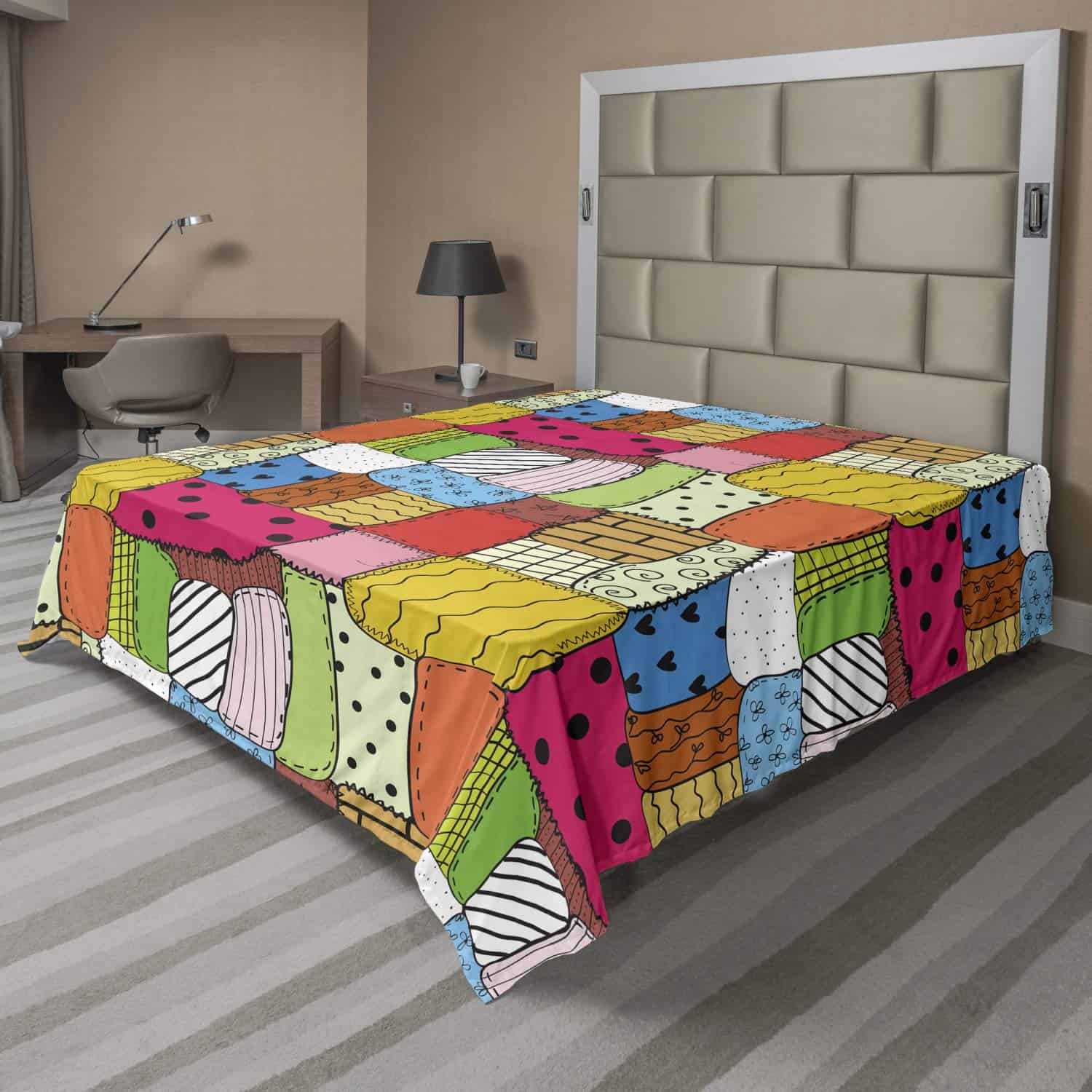 Sábana Plana Lunarable Geométrica, Tema de Hobby de Costura