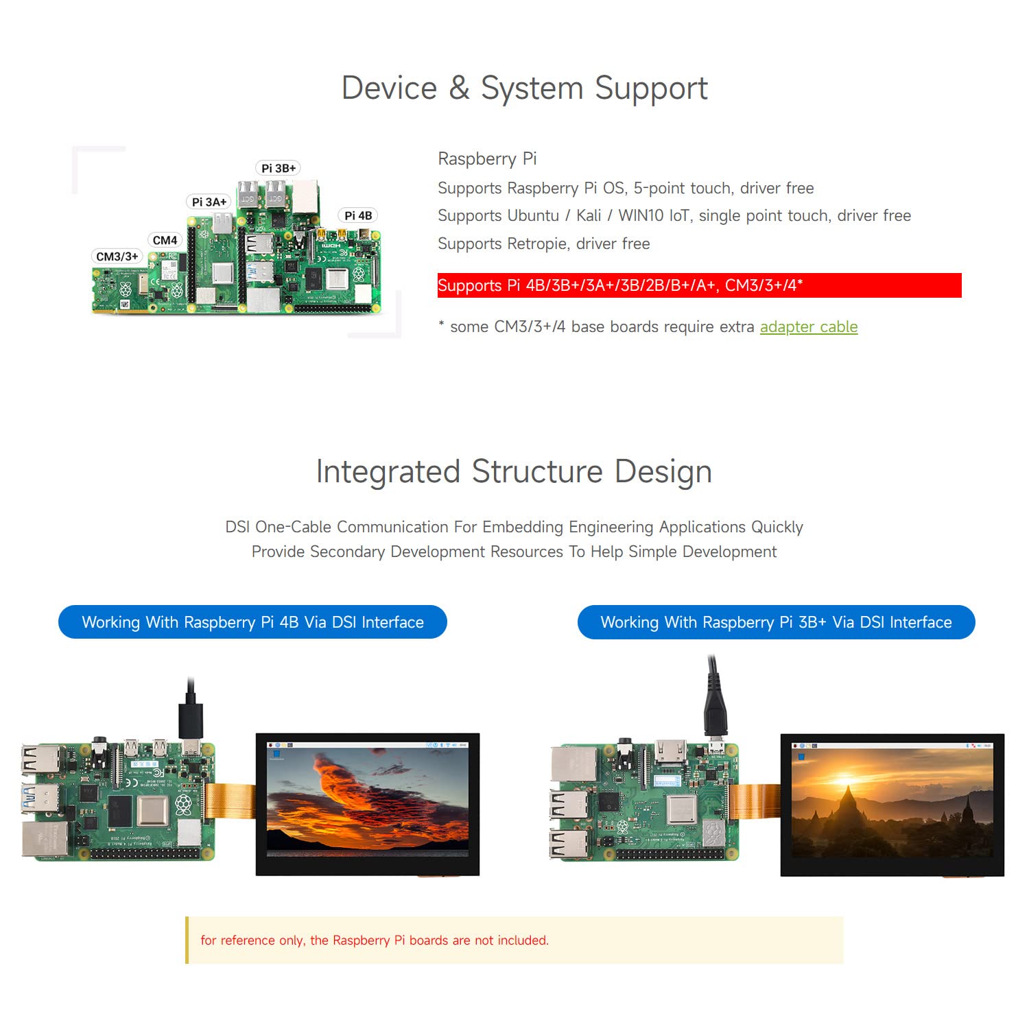 Pantalla DSI waveshare de 4.3 pulgadas, Resolución de 800 - Imagen 6