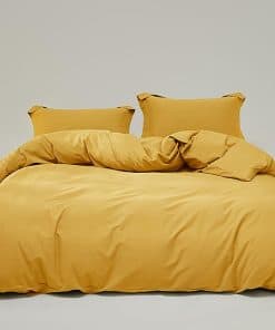 Juego de edredón Houseri Mostaza Amarillo Tamaño King