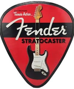 Letrero de Metal de Púa de Guitarra Fender Stratocaster de