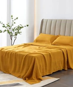 Juego de Sábanas 100% Lino Francés -Amarillo