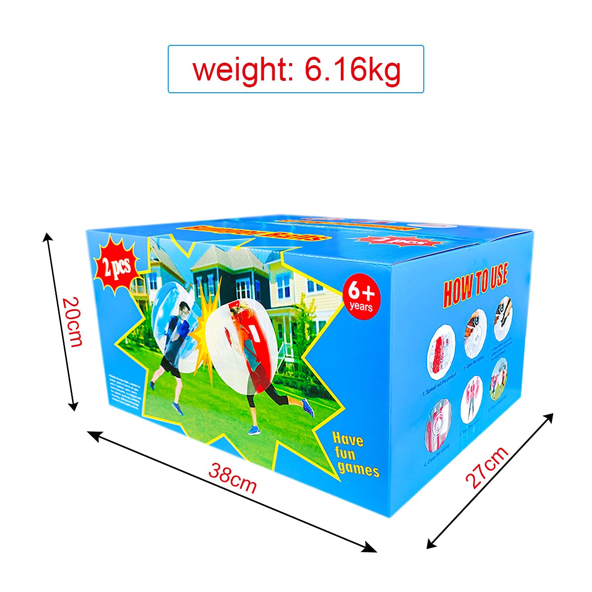 SUNSHINE-MALL 48 pulgadas 2 piezas Bumper Sumo Ball para - Imagen 5