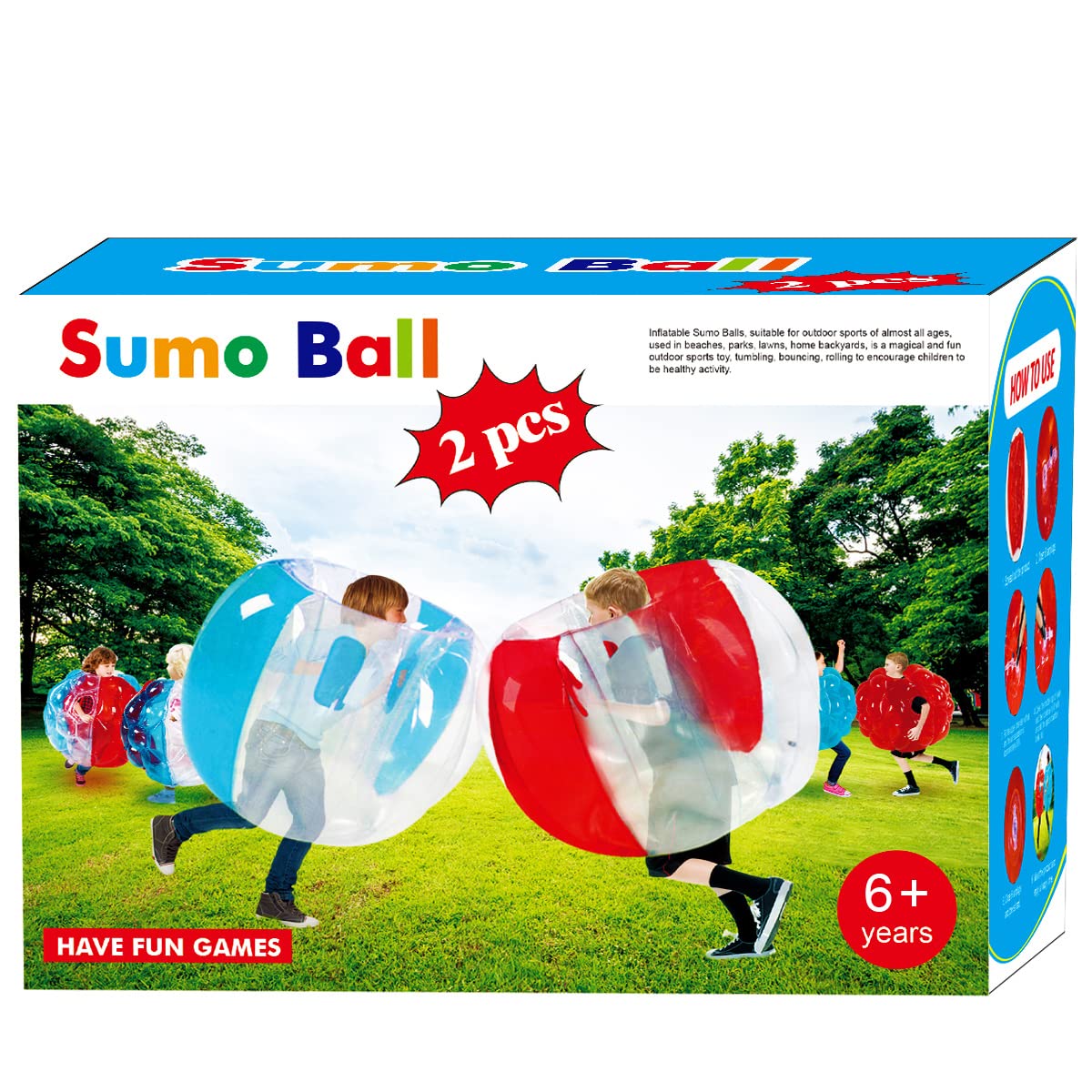 SUNSHINE-MALL 48 pulgadas 2 piezas Bumper Sumo Ball para - Imagen 3