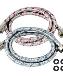 Beaquicy 4 Ft Mangueras de Lavadora de Acero Inoxidable