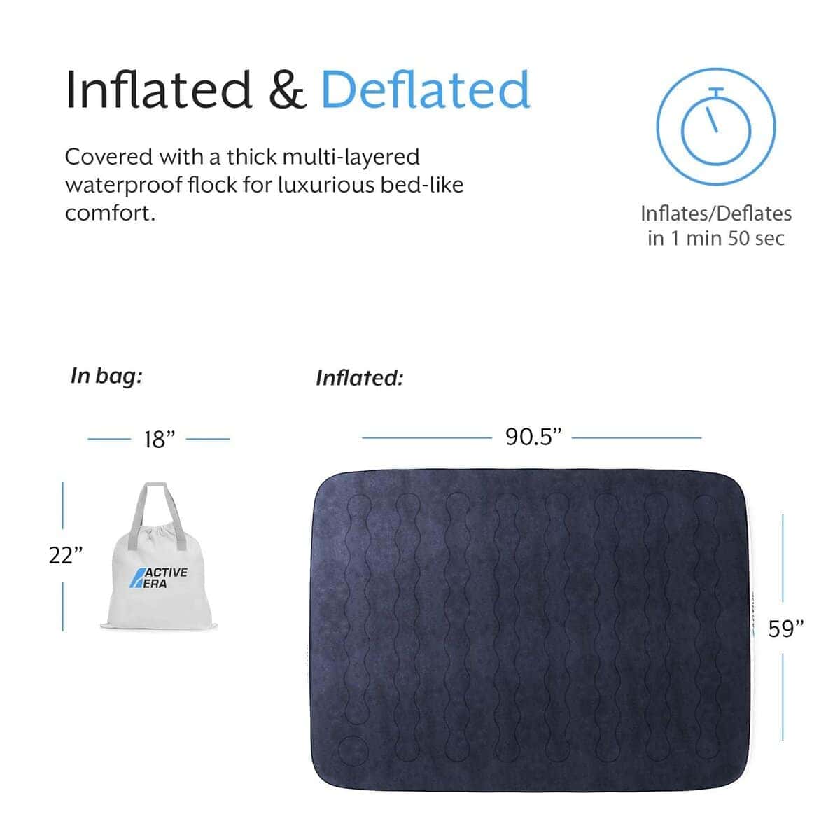 Colchón de aire de lujo para camping Active Era con bomba - Imagen 8