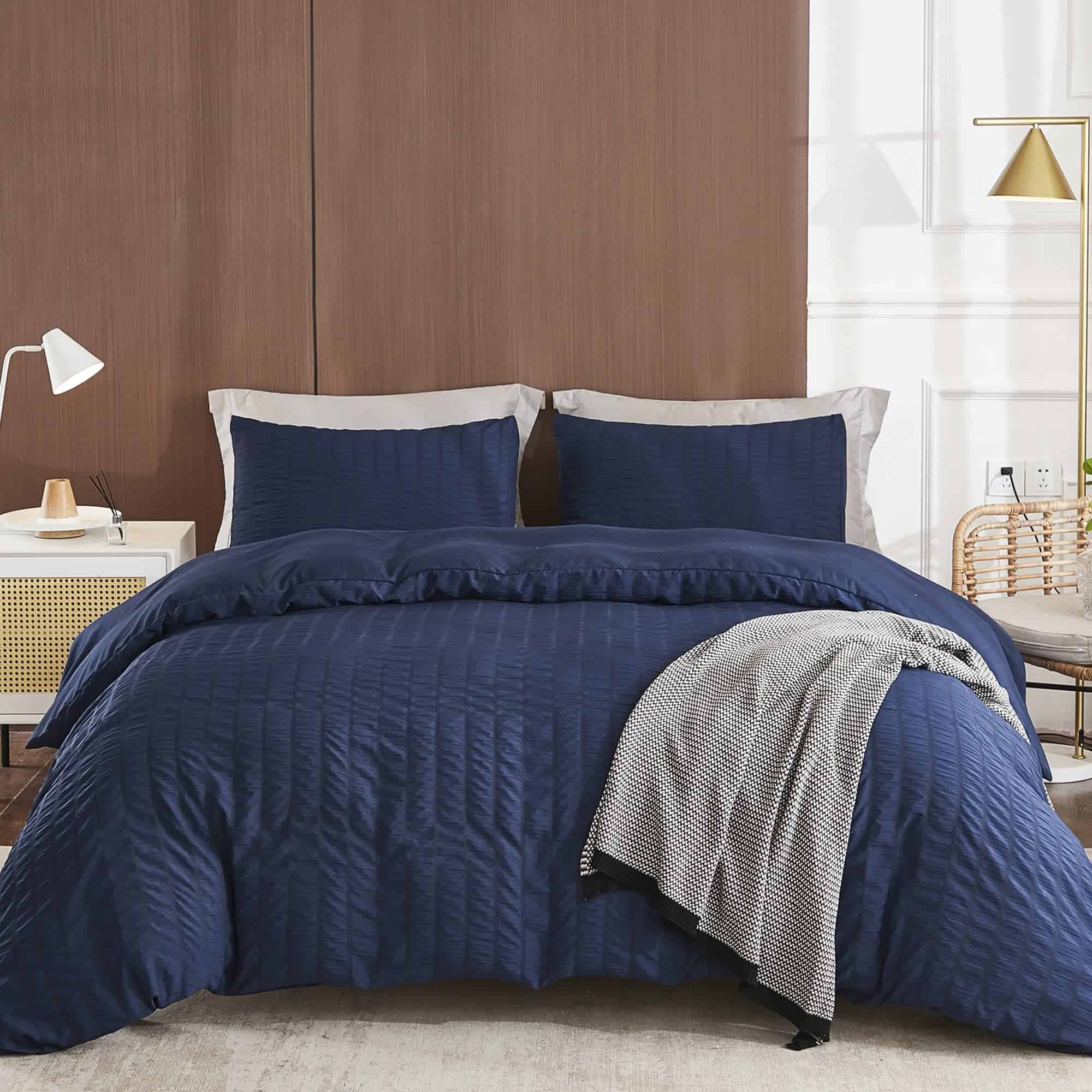 AveLom Funda de Edredón Azul Marino Tamaño King (104 x 90