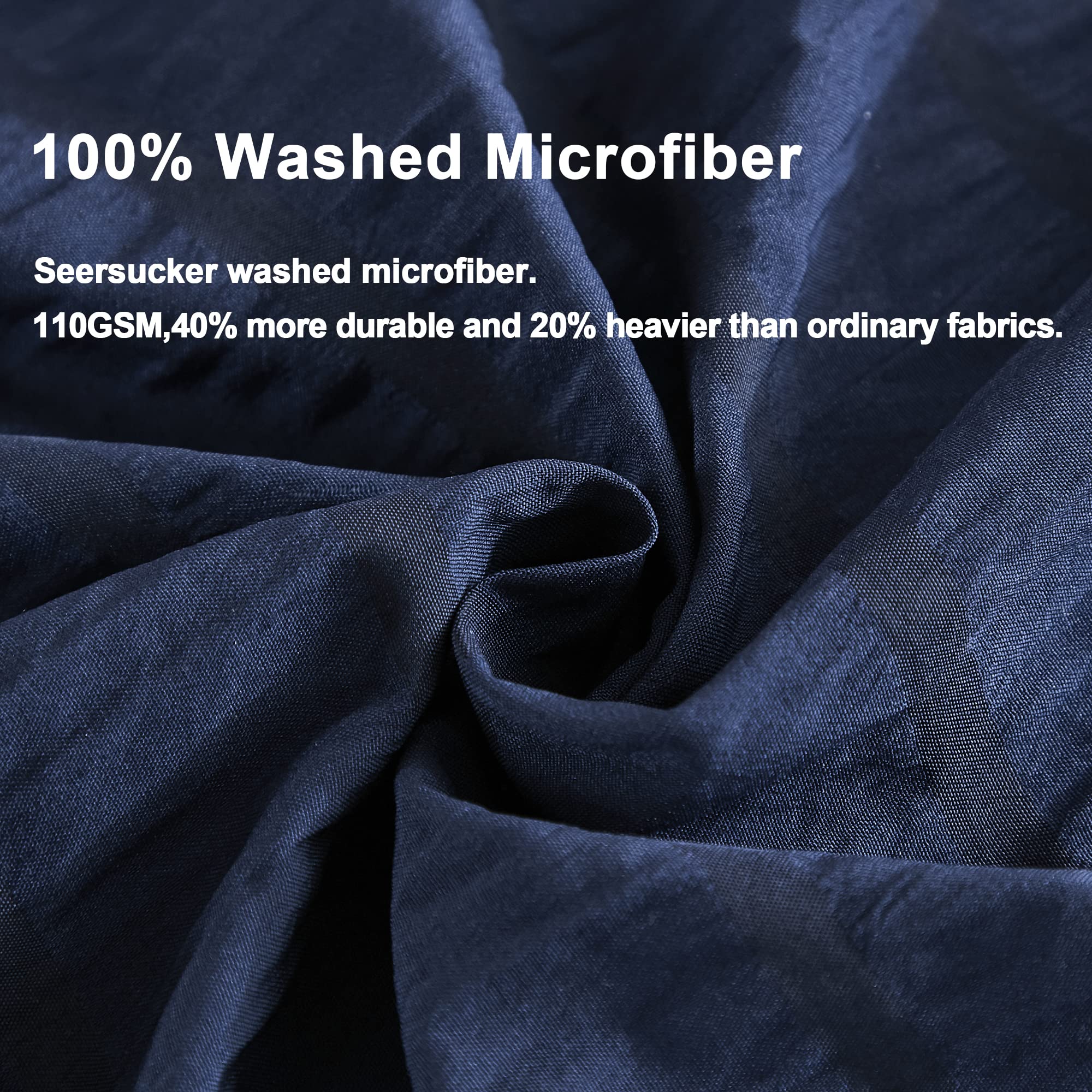 AveLom Funda de Edredón Azul Marino Tamaño King (104 x 90 - Imagen 4